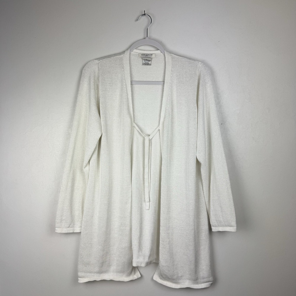 Outfit JPR Women's‎ XL Cardigan Vtg 90's Y2K White Knit Tie-Front